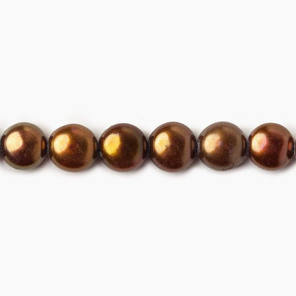6mm Brown Button Freshwater Pearl Strand