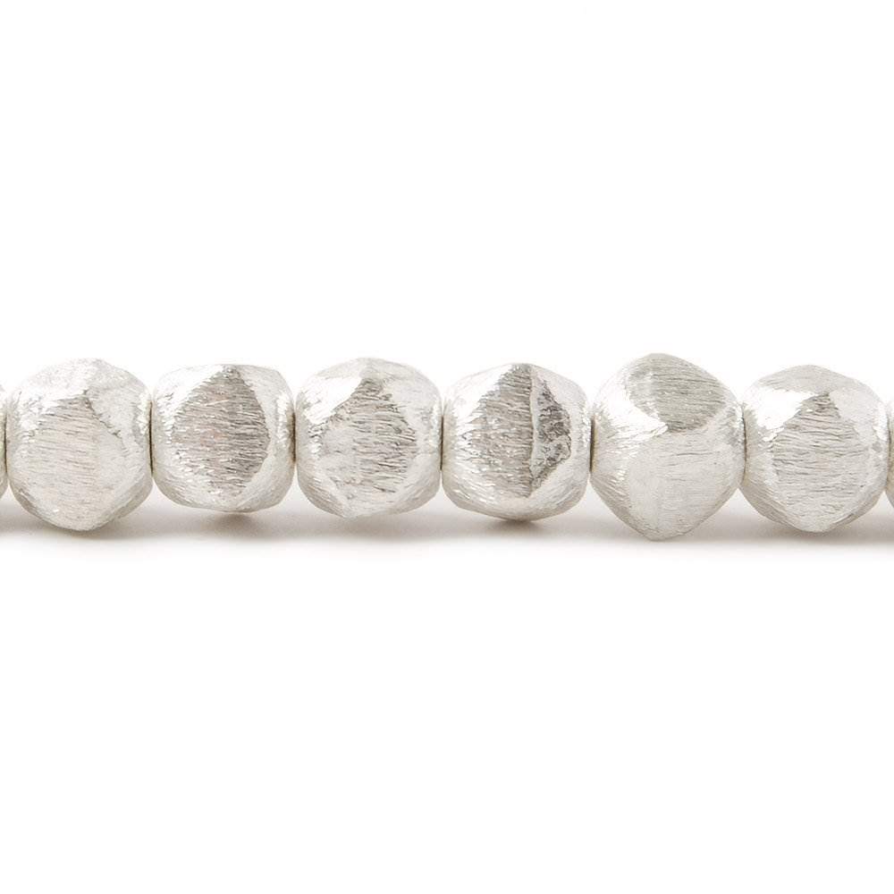 6mm Brushed Faceted Nugget Beads 8 inch 34 pieces