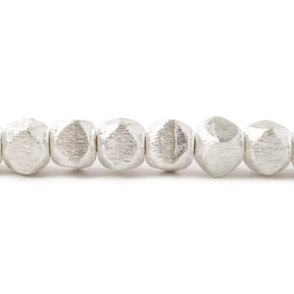 6mm Brushed Faceted Nugget Beads 8 inch 34 pieces