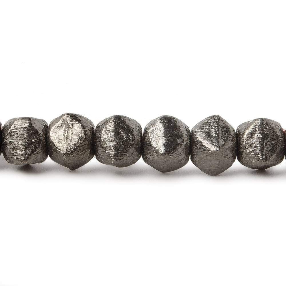 6mm Brushed Faceted Nugget Beads 8 inch 34 pieces