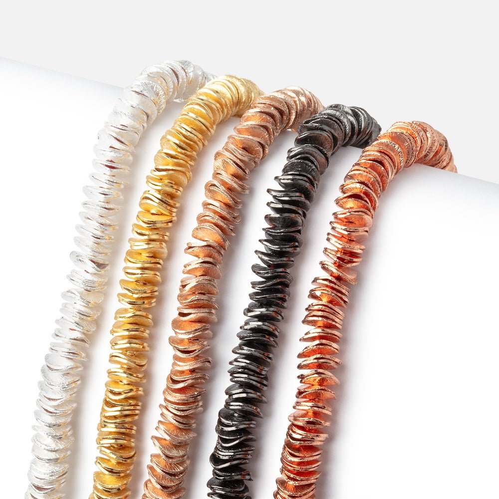 6mm Brushed Wavy Disc Spacers 8 inch 190 Beads