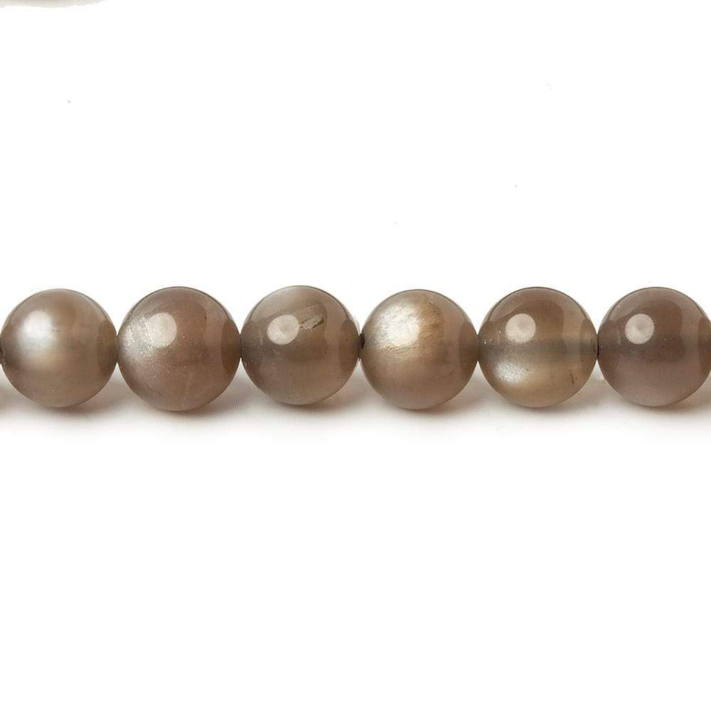6mm Chocolate Brown Moonstone Plain Rounds 16 inch 69 beads AA