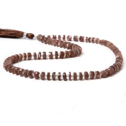 7mm Chocolate Moonstone faceted heishi beads 16 inch 93 pieces