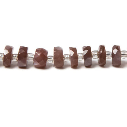 7mm Chocolate Moonstone faceted heishi beads 16 inch 93 pieces