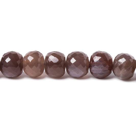 6mm Chocolate Moonstone Micro-faceted rondelles 15 inch 68 beads