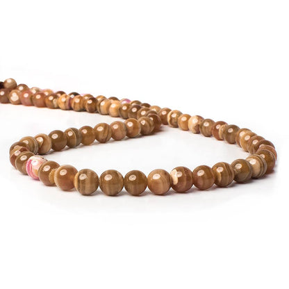 6mm Chocolate Rhodochrosite plain rounds 15.5 inch 63 beads