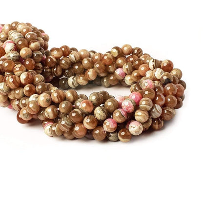 6mm Chocolate Rhodochrosite plain rounds 15.5 inch 63 beads