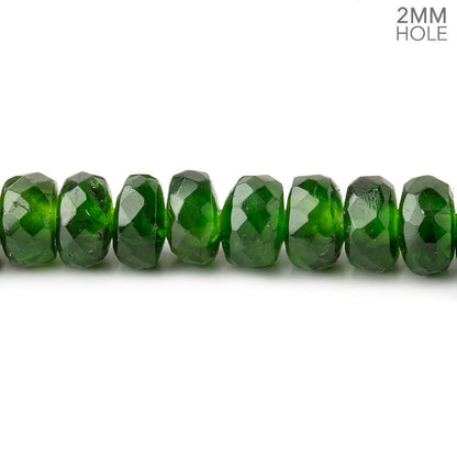 6mm Chrome Diopside 2mm Large Hole Faceted Rondelles 8 inch 49 Beads AAA