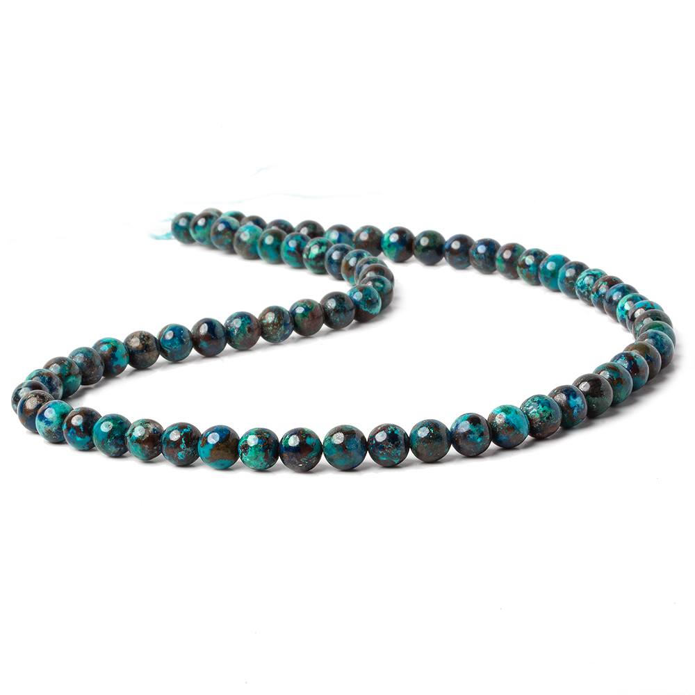 6mm Chrysocolla Plain Rounds 16 inch 68 beads AA