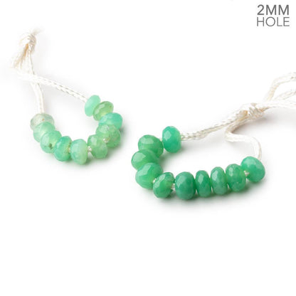 6mm Chrysoprase 2mm Large Hole Faceted Rondelle Set of 10 Beads