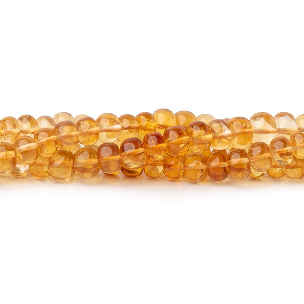 6mm Citrine Plain Rondelle Beads 14 inch 78 pieces AA