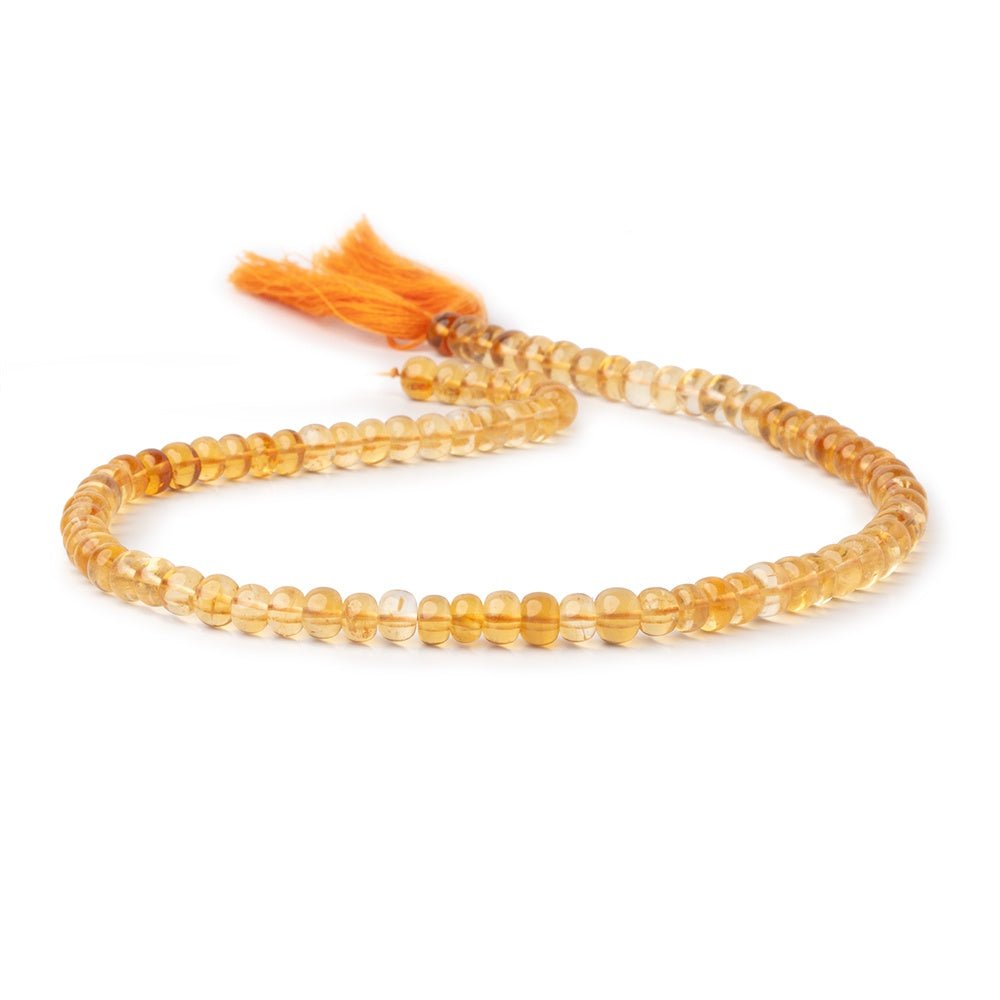 6mm Citrine Plain Rondelle Beads 14 inch 78 pieces AA
