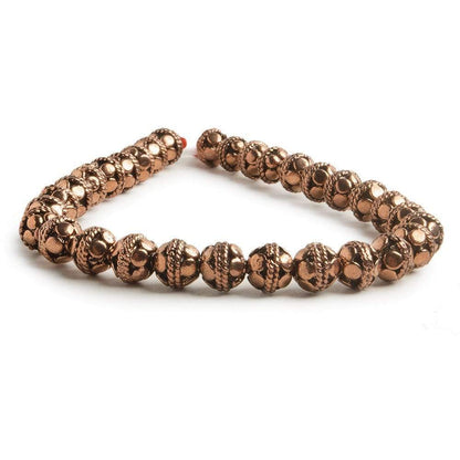 6mm Copper Round Bali Design 8 inch 33 pcs