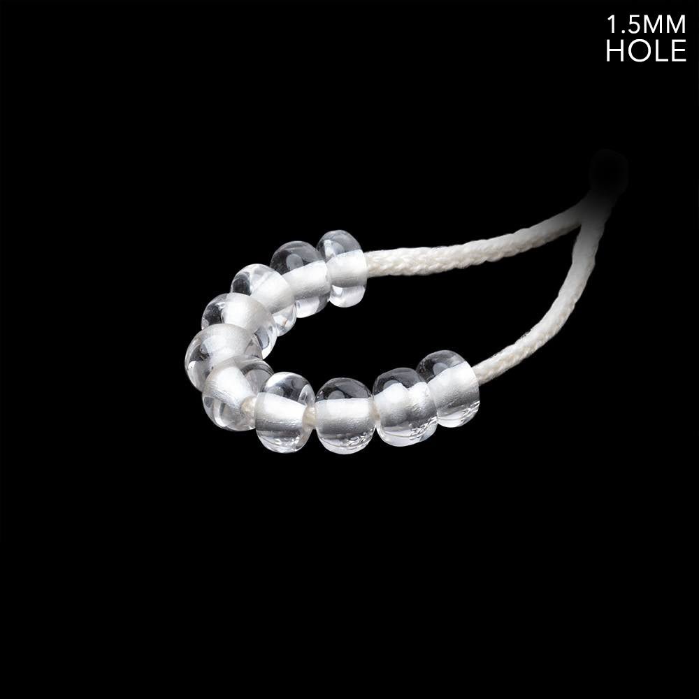 6mm Crystal Quartz 1.5mm Large Hole Plain Rondelle Set of 10