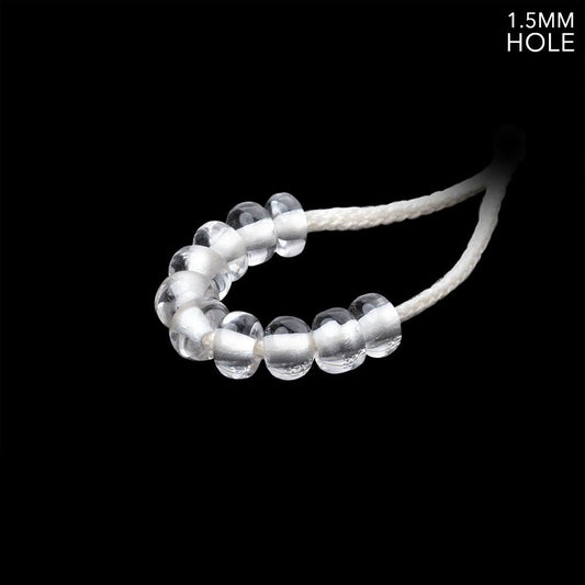 6mm Crystal Quartz 1.5mm Large Hole Plain Rondelle Set of 10