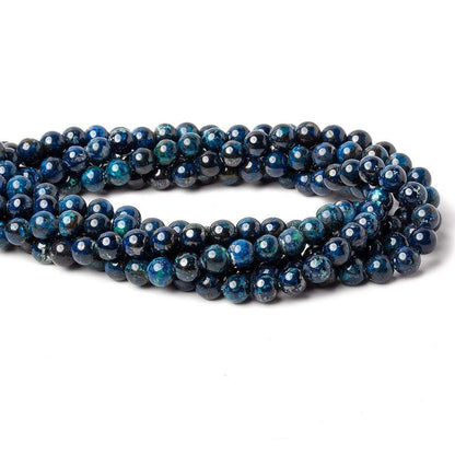 6mm Dark Chrysocolla Plain Rounds 16 inch 67 beads AA
