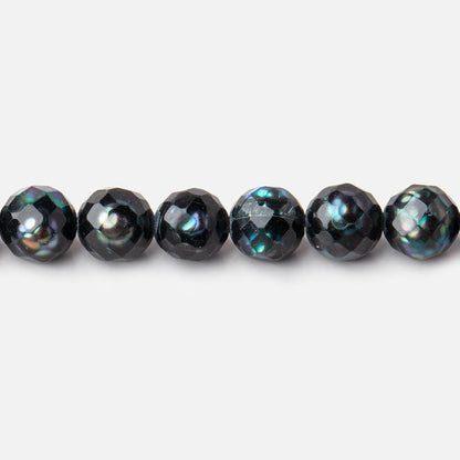 6mm Dark Teal Faceted Round Freshwater Pearls 15.5 inch 63 pieces