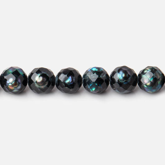 6mm Dark Teal Faceted Round Freshwater Pearls 15.5 inch 63 pieces