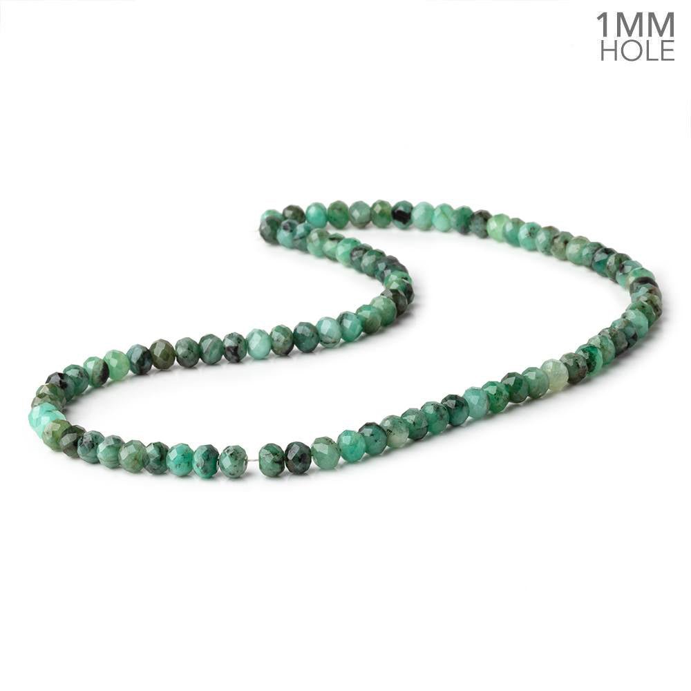6mm Emerald Faceted Rondelle Beads 16 inch 88 pieces 1mm hole