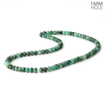 6mm Emerald Faceted Rondelle Beads 16 inch 88 pieces 1mm hole