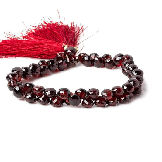 6mm Garnet Beads Candy Kiss Briolette 9 inch 59 pieces