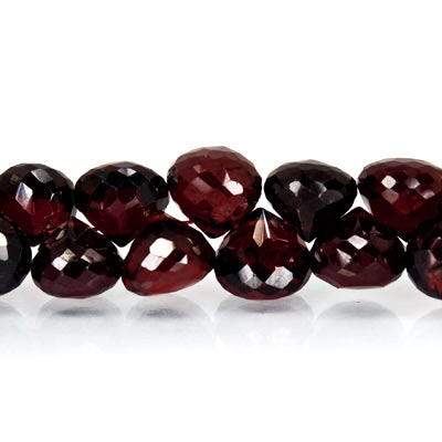 6mm Garnet Beads Candy Kiss Briolette 9 inch 59 pieces