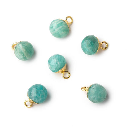 6mm Gold Leafed Amazonite Candy Kiss focal bead Pendant sold as 1 piece