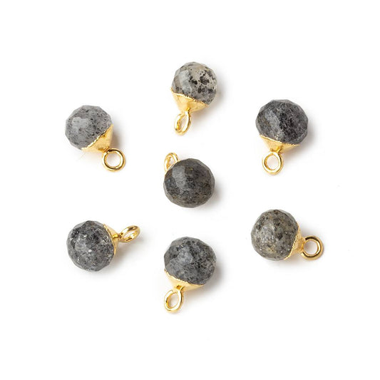 6mm Gold Leafed Celestial Quartz Faceted Candy Kiss Pendant 1 focal bead