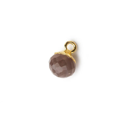 6mm Gold Leafed Chocolate Brown Moonstone Candy Kiss focal bead Pendant sold as 1 piece