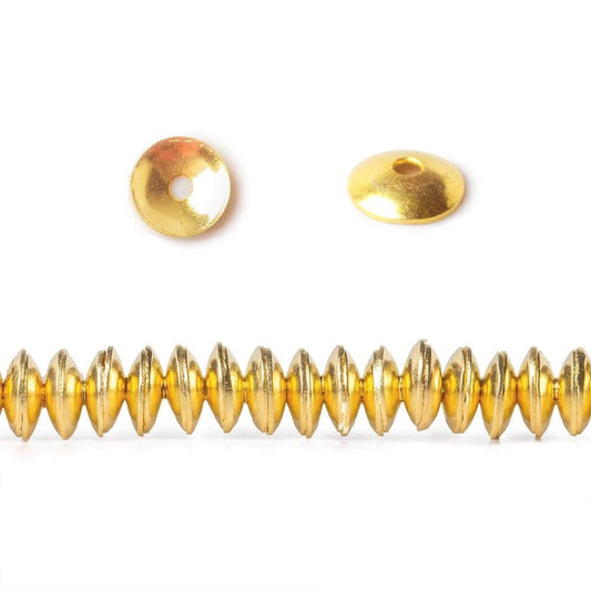 6mm 22kt Gold plated Copper plain Bead Cap 8 inch 148 pieces