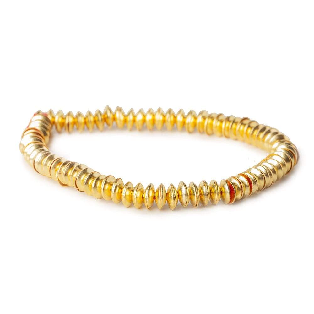 6mm 22kt Gold plated Copper plain Bead Cap 8 inch 148 pieces