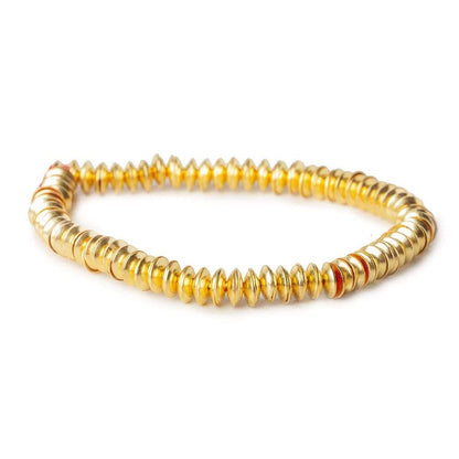 6mm 22kt Gold plated Copper plain Bead Cap 8 inch 148 pieces