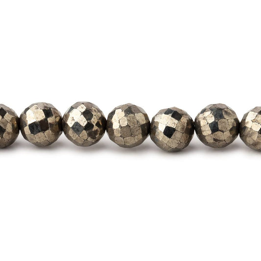 6mm Golden Pyrite Faceted Round Beads 13 inch 54 pieces