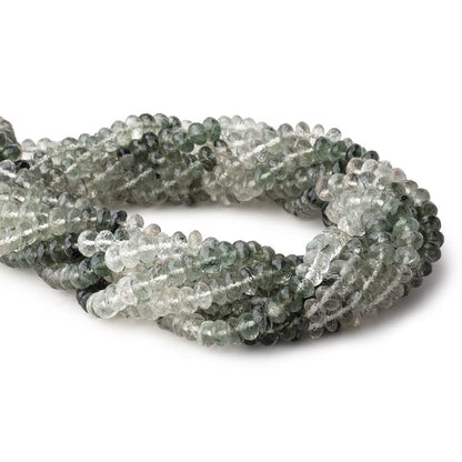 6mm Green Tourmalinated Quartz Faceted Rondelle Beads 15 inch 100 pieces