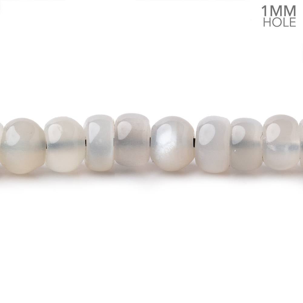 6mm Grey Moonstone Plain Rondelles 16 inch 96 Beads 1mm hole