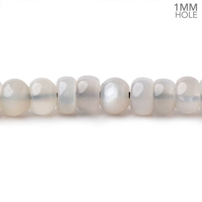 6mm Grey Moonstone Plain Rondelles 16 inch 96 Beads 1mm hole