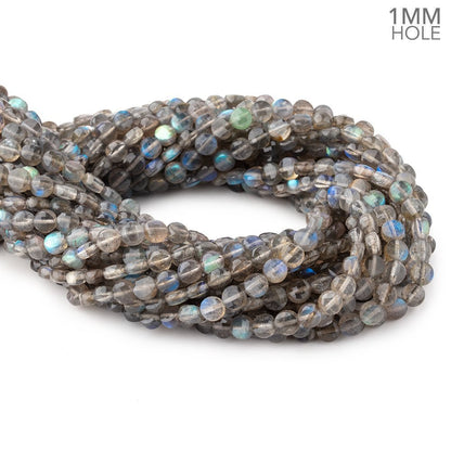 6mm Labradorite Checkerboard Calibrated Faceted Coins 15 inch 60 beads