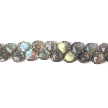 7mm Labradorite Faceted Heart Beads 7 inch 42 pieces