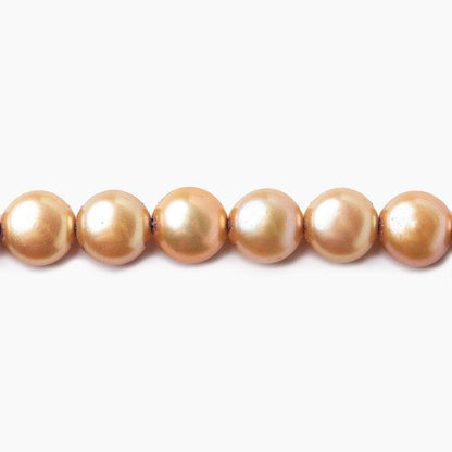 6mm Latte Golden Brown Button Freshwater Pearls 16 inch 61 pcs AAA
