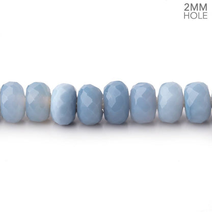 6mm Light Blue Owyhee Denim Opal 2mm Large Hole Faceted Rondelles 8 inch 46 beads