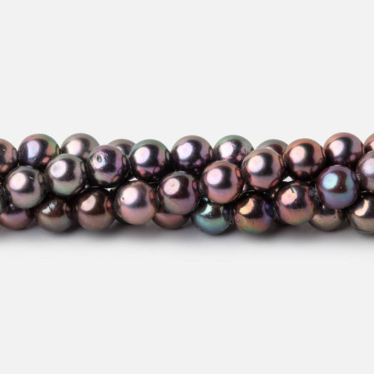 6mm Light Plum Peacock Off Round Freshwater Pearls 15.5 inch 70 Beads AA