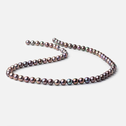 6mm Light Plum Peacock Off Round Freshwater Pearls 15.5 inch 70 Beads AA