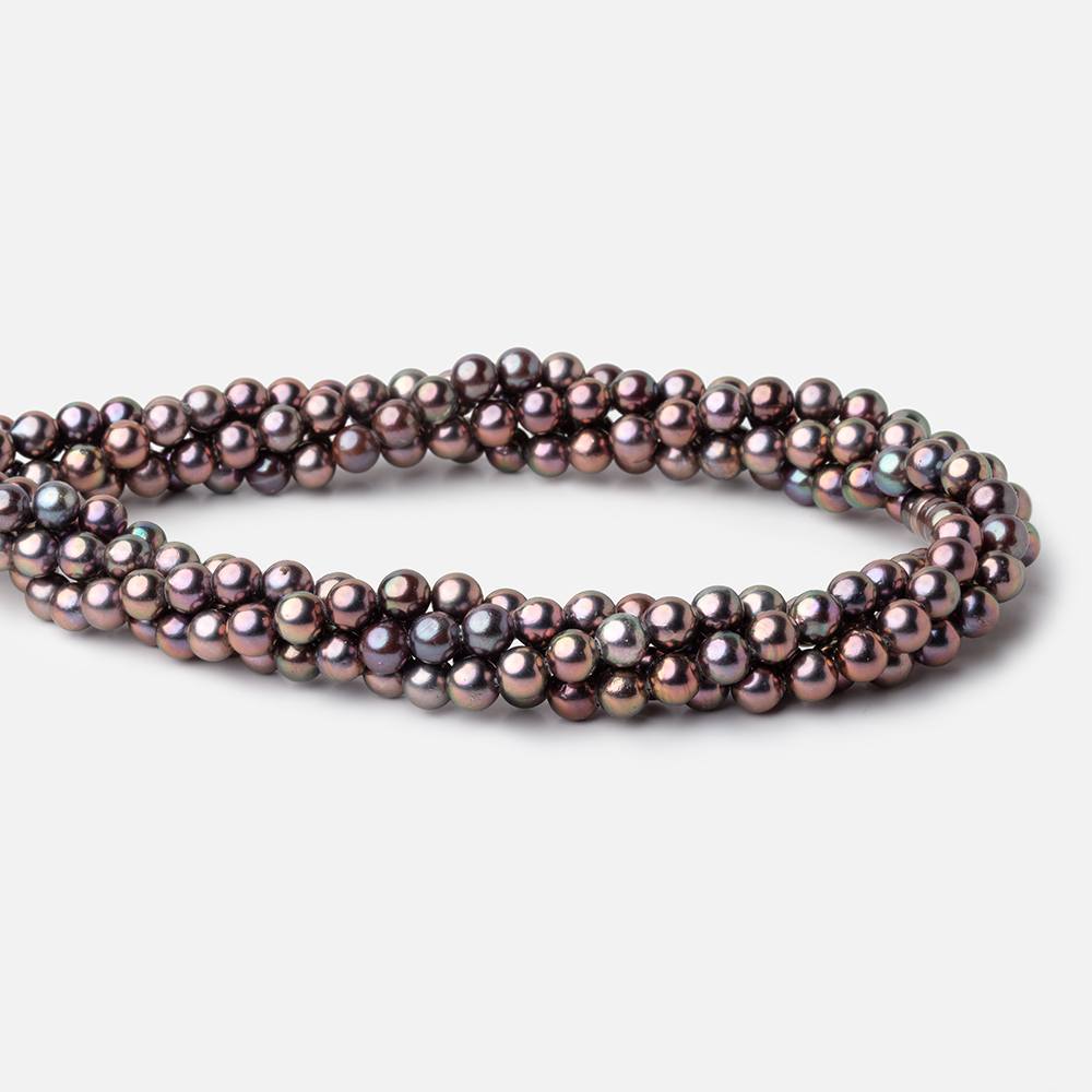 6mm Light Plum Peacock Off Round Freshwater Pearls 15.5 inch 70 Beads AA