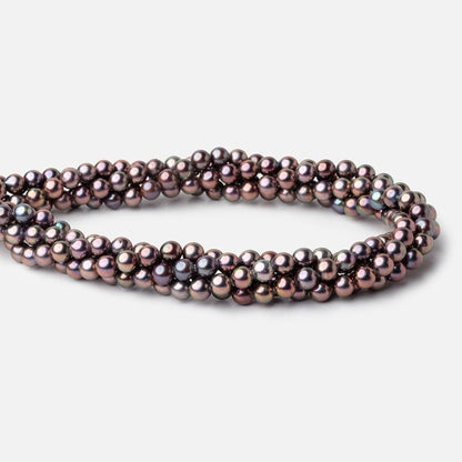 6mm Light Plum Peacock Off Round Freshwater Pearls 15.5 inch 70 Beads AA