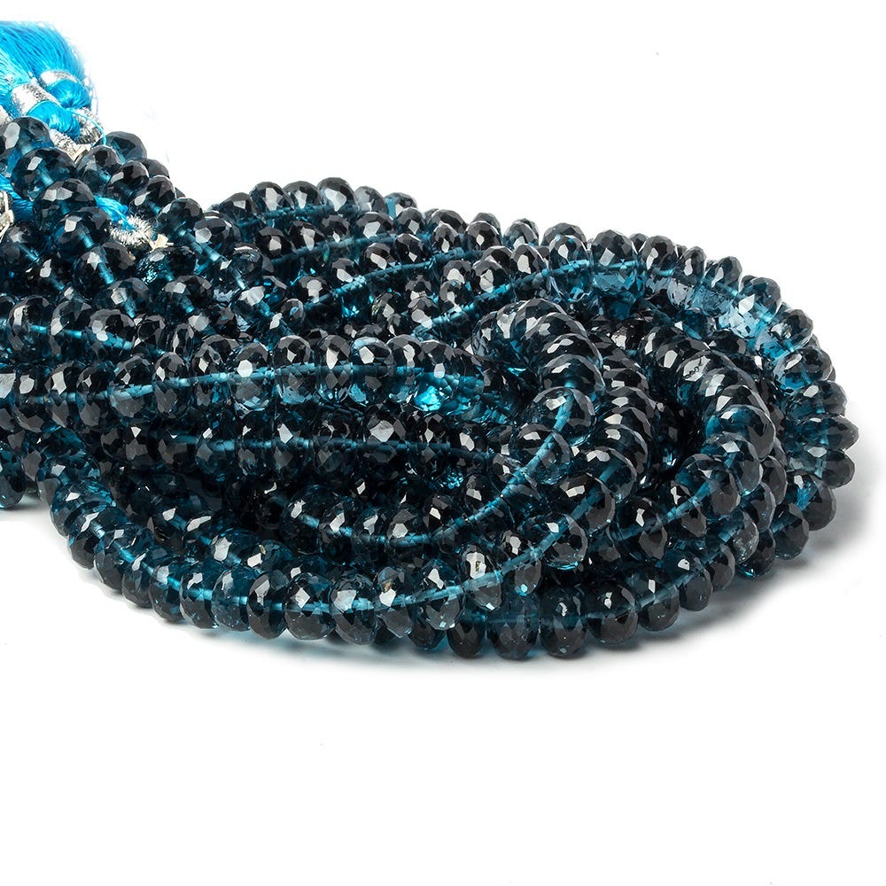 5-6mm London Blue Topaz Faceted Rondelle Beads 7ads inch 55 pieces