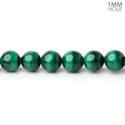 6mm Malachite Plain Round Beads 15.5 inch 64 pieces 1mm Hole