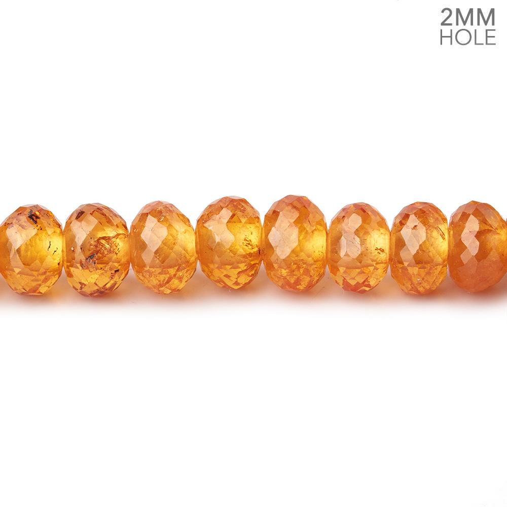 6mm Mandarin Garnet 2mm Large Hole Faceted Rondelles 8 inch 44 Beads AAA