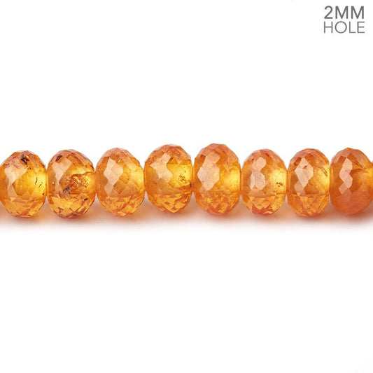 6mm Mandarin Garnet 2mm Large Hole Faceted Rondelles 8 inch 44 Beads AAA