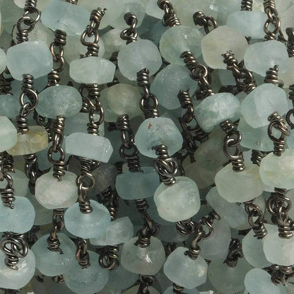 6mm Matte Multi Beryl rondelle Black Gold plated Chain by the foot with approximately 30 pieces