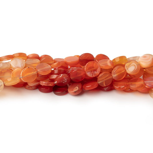 6mm Mexican Fire Opal Plain Coin Beads 17 inch 70 pieces